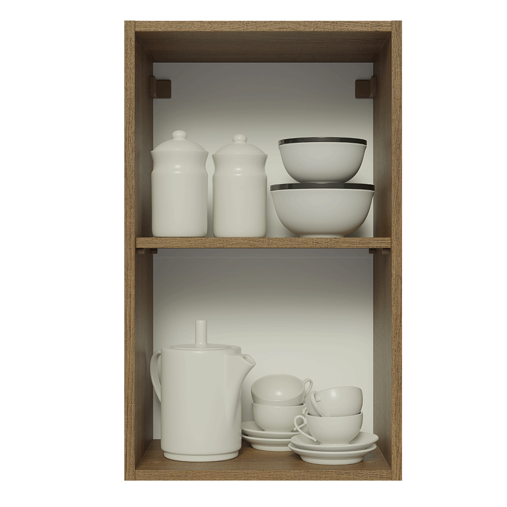 Armário Aéreo Madesa Lux 40 cm 1 Porta Rustic/Preto