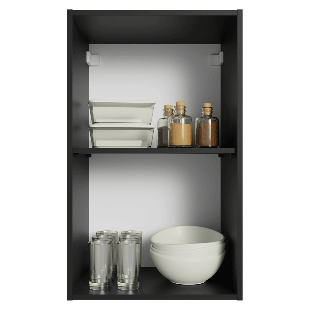 Armário Aéreo 40 cm 1 Porta Preto Nice Madesa