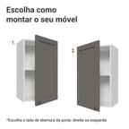 Armário Aéreo 40 cm 1 Porta Branco/Cinza Vik Madesa