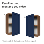 Armário Aéreo 40 cm 1 Porta Rustic/Azul Vik Madesa