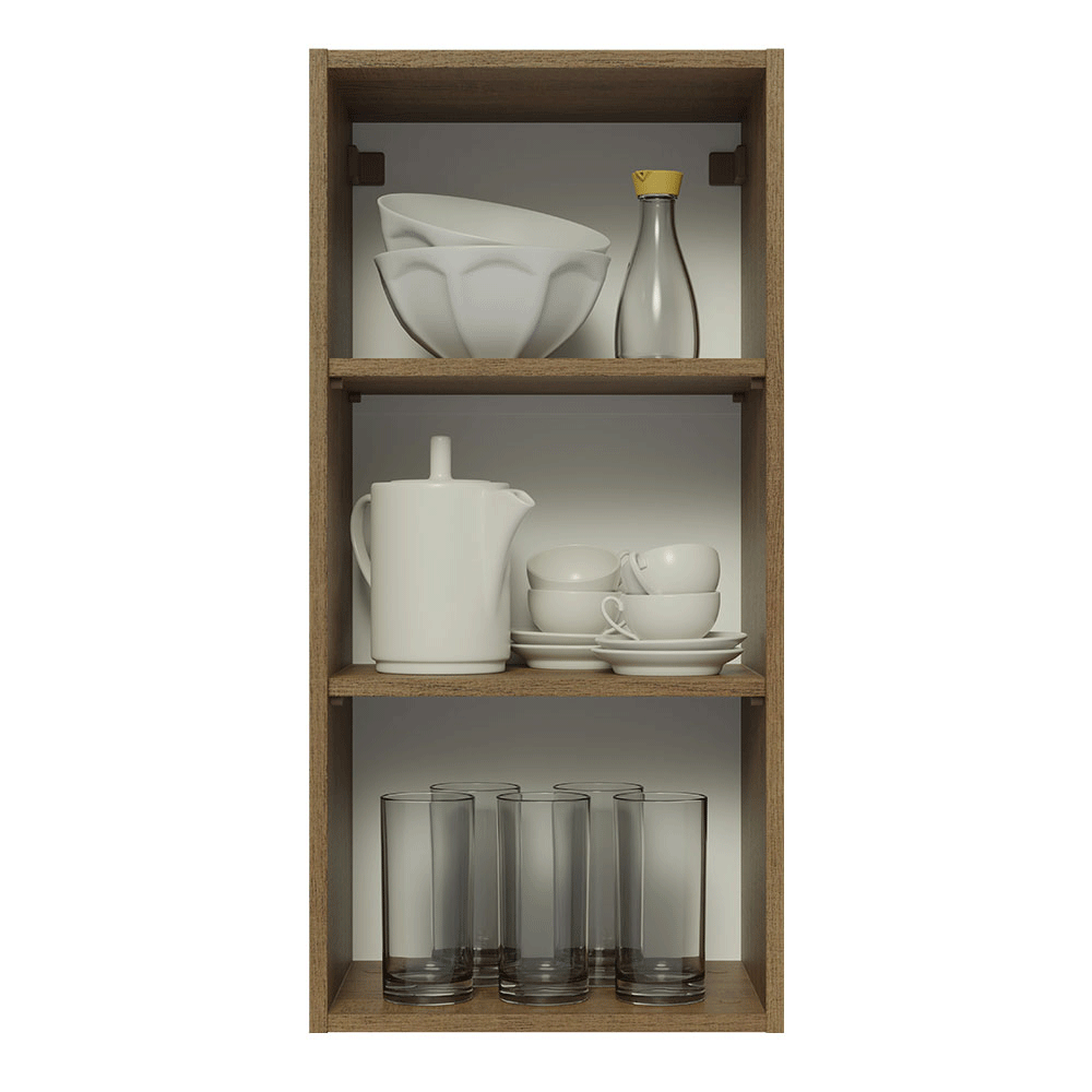 Armário Aéreo Madesa Lux 40 x 83 cm 1 Porta Rustic/Cinza