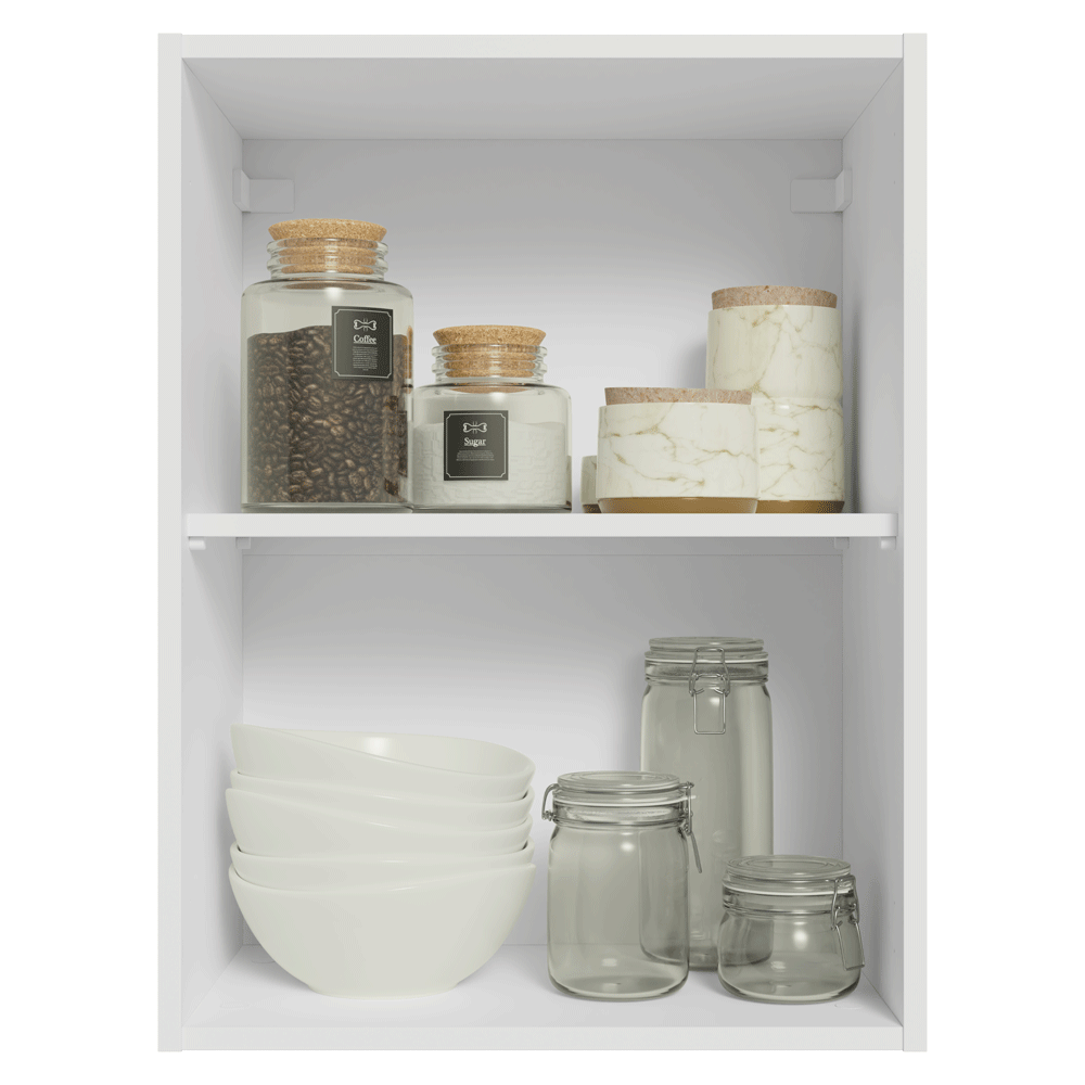 Armário Aéreo 50cm 1 Porta Branco/Preto Lux Madesa