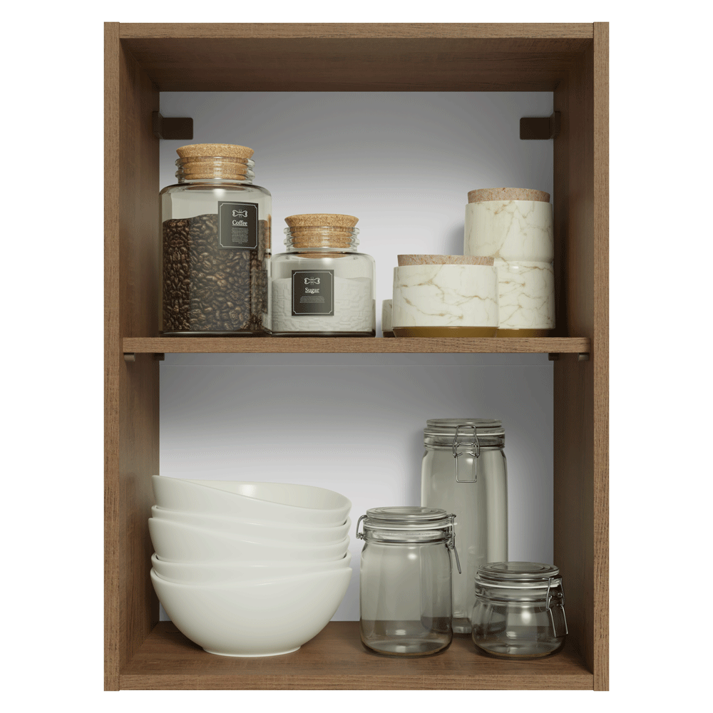 Armário Aéreo 50cm 1 Porta Rustic/Cinza Agata Madesa