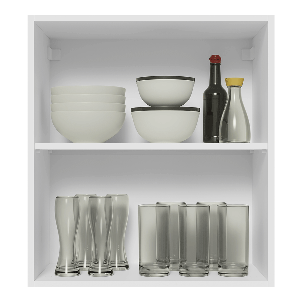 Armário Aéreo Madesa Lux 60 cm 1 Porta Branco/Cinza