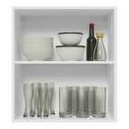 Armário Aéreo Madesa Lux 60 cm 1 Porta Branco/Cinza