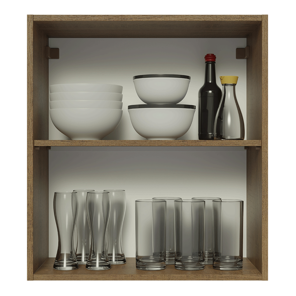 Armário Aéreo Madesa Lux 60 cm 1 Porta Rustic/Branco Veludo