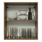 Armário Aéreo Madesa Lux 60 cm 1 Porta Rustic/Branco Veludo