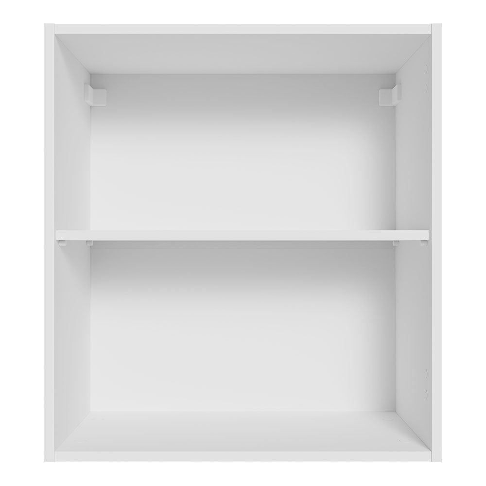 Armário Aéreo 60 cm com 2 Nichos Abertos para Cozinha Madesa Lux, Glamy, Agata, Stella Branco