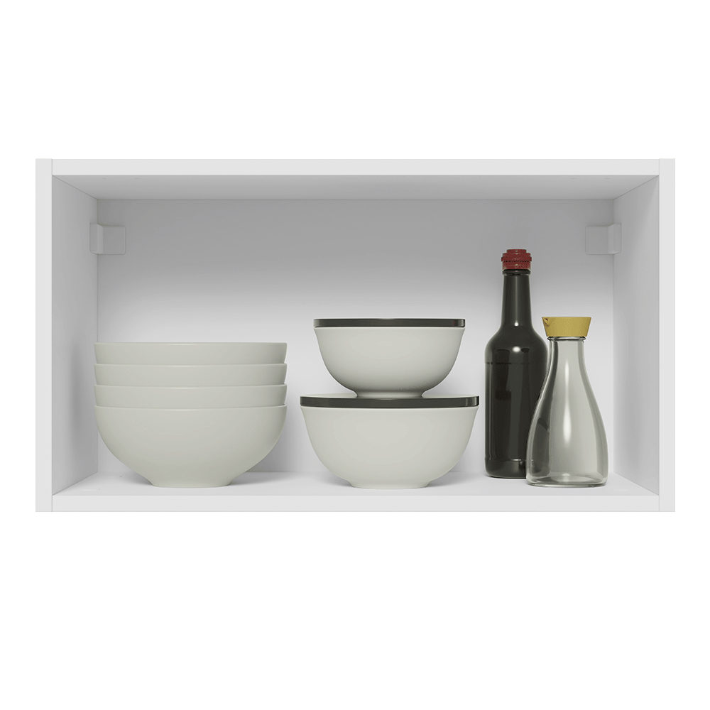 Armário Aéreo Madesa Lux 60 cm 1 Porta Basculante Branco/Preto