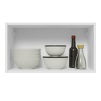 Armário Aéreo Madesa Lux 60 cm 1 Porta Basculante Branco/Preto