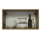 Armário Aéreo Madesa Lux 60 cm 1 Porta Basculante Rustic/Branco Veludo