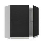 Armário Aéreo 70 cm 2 Portas Branco/Preto Glamy Madesa