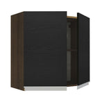 Armário Aéreo 70 cm 2 Portas Rustic/Preto Glamy Madesa