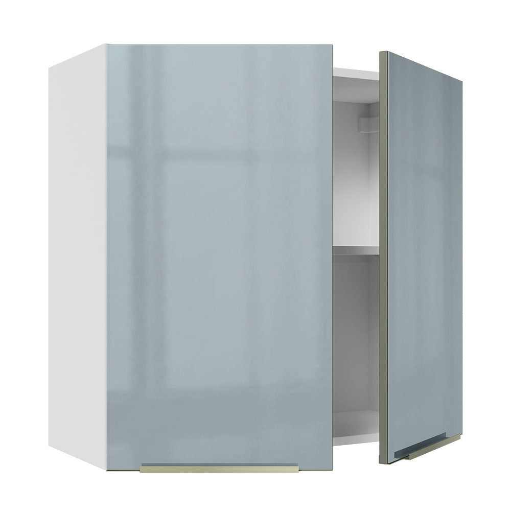Armário Aéreo 70 cm 2 Portas Branco/Cinza Lux Madesa