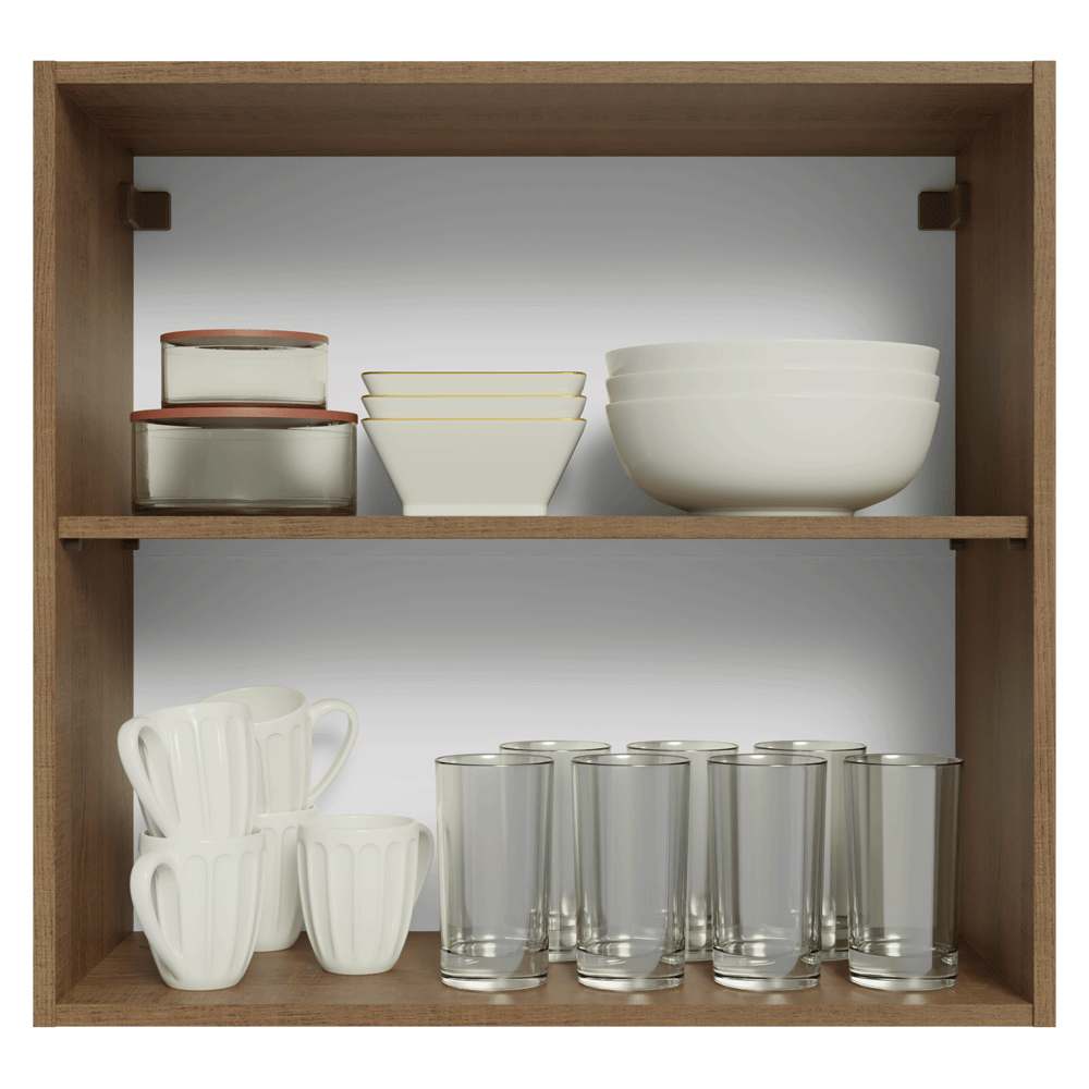 Armário Aéreo 70 cm 2 Portas Rustic/Cinza Vik Madesa
