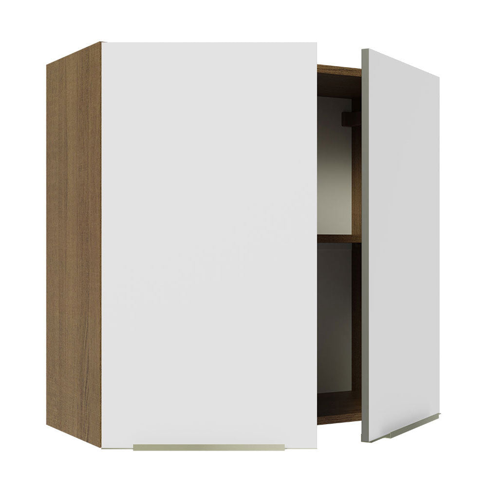 Armário Aéreo 70 cm 2 Portas Rustic/Branco Veludo Lux Madesa