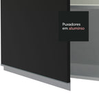 Armário Aéreo de Cozinha Madesa Glamy 70 cm 1 Porta Basculante Branco/Preto