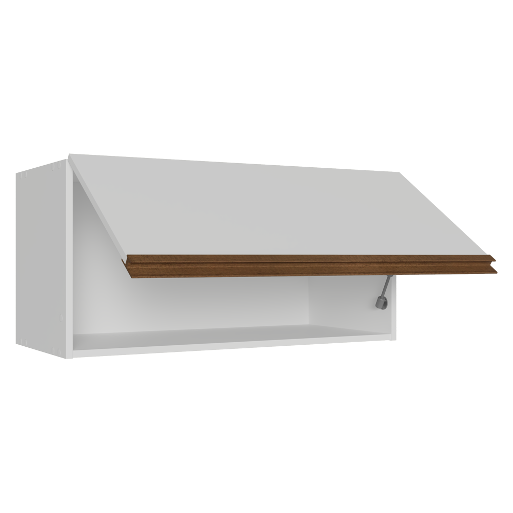 Armário Aéreo de Cozinha com 1 Porta Basculante 120 cm Branco Pieta Madesa
