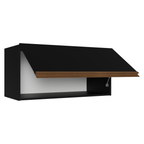 Armário Aéreo de Cozinha com 1 Porta Basculante 120 cm Preto Pieta Madesa