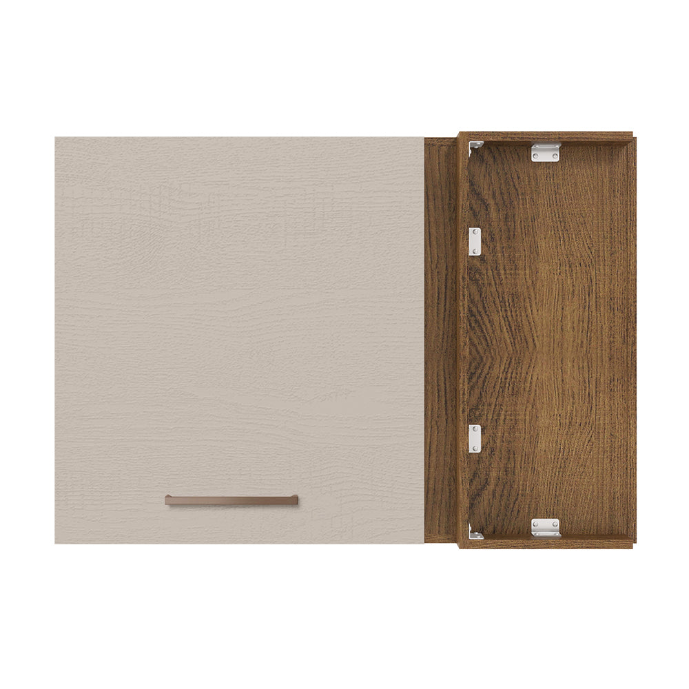 Armário Aéreo de Canto 1 Porta Rustic/Crema Agata Madesa