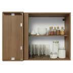 Armário Aéreo de Canto 1 Porta Rustic/Cinza Vik Madesa