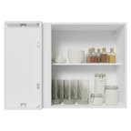 Armário Aéreo de Canto 1 Porta Branco/Verde Vik Madesa