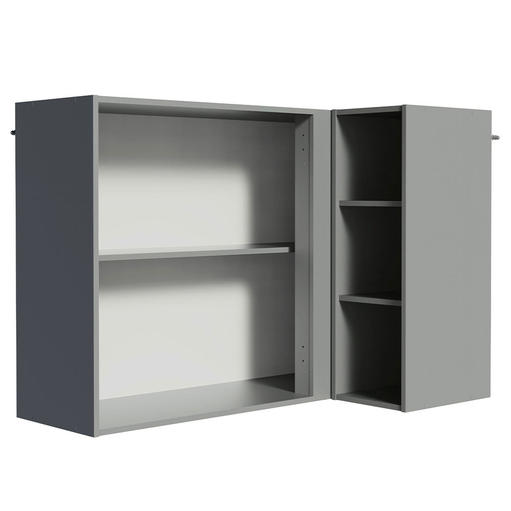 Armário Aéreo de Canto 1 Porta e Adega Cinza Nice Madesa