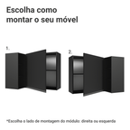 Armário Aéreo de Canto 1 Porta e Adega Preto Nice Madesa