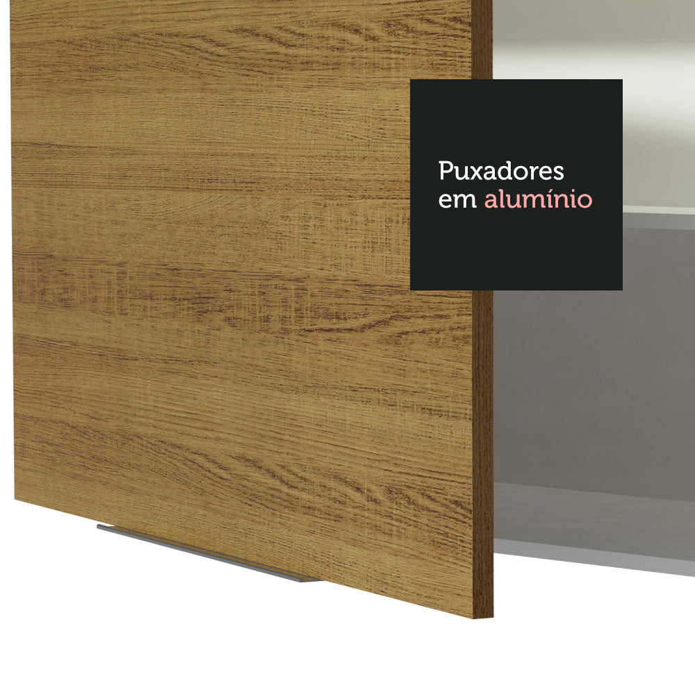Armário Aéreo de Canto Madesa Stella 1 Porta para linha de 60 cm de profundidade Branco/Rustic