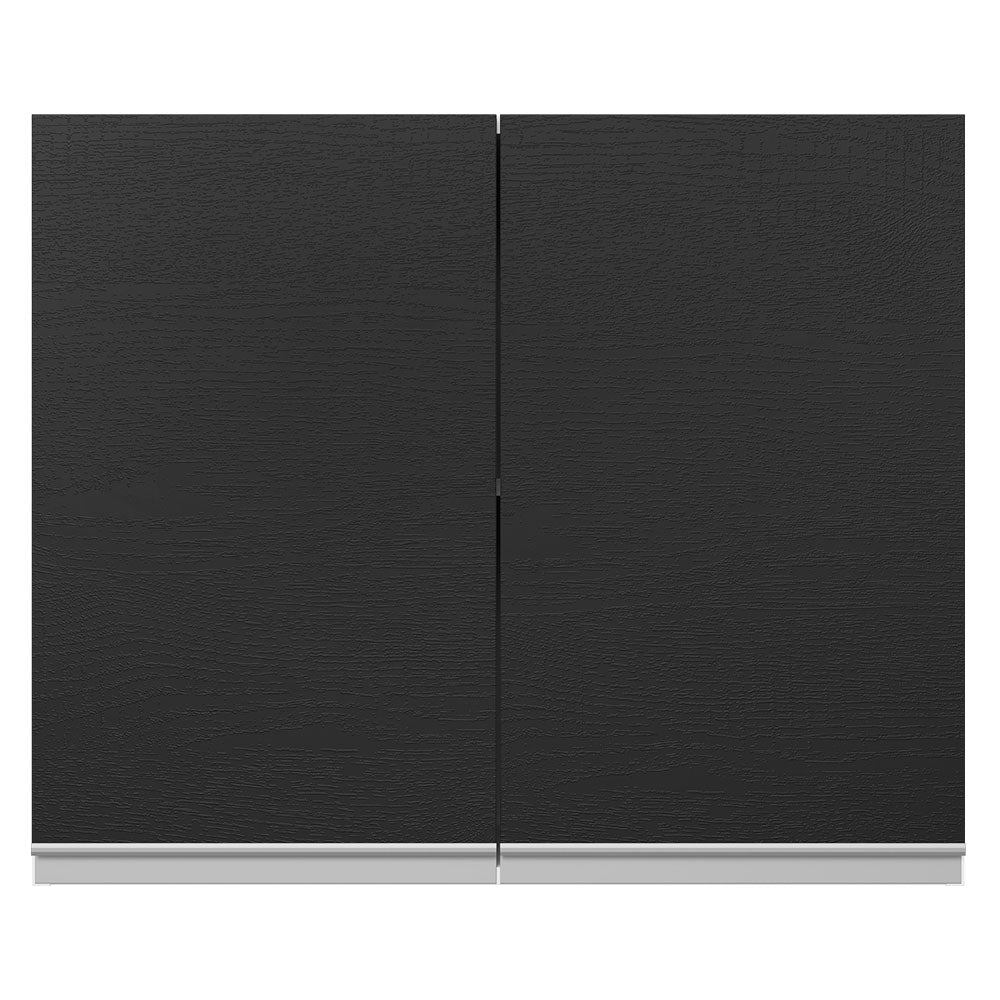 Armário Aéreo 100% MDF 80 cm 2 Portas Branco/Preto Acordes Madesa