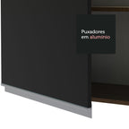 Armário Aéreo Madesa Glamy 80 cm 2 Portas Rustic/Preto