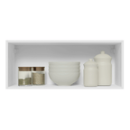 Armário Aéreo Madesa Lux 80 cm 1 Porta Basculante Branco/Cinza