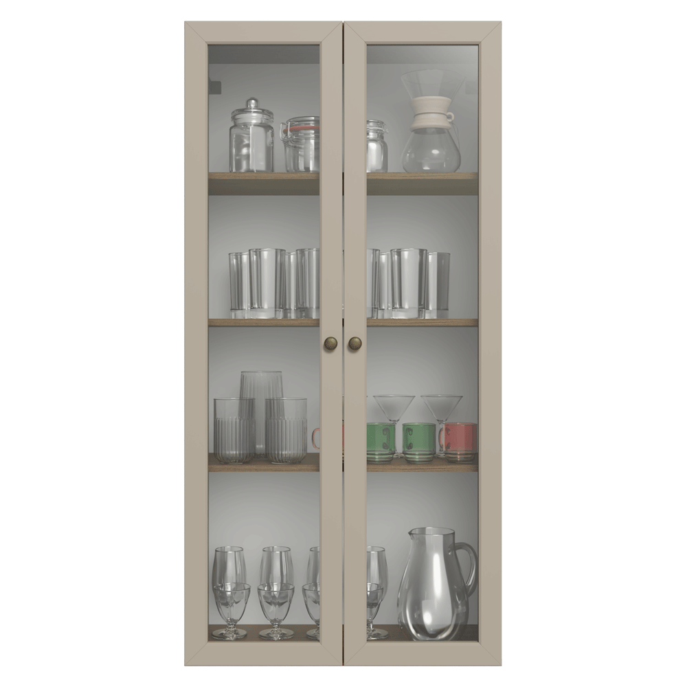 Cristaleira Suspensa 70 cm 2 Portas de Vidro Rustic/Crema Vik Madesa