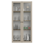 Cristaleira Suspensa 70 cm 2 Portas de Vidro Rustic/Crema Vik Madesa
