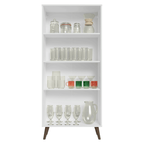 Cristaleira 70 cm 2 Portas de Vidro com Pés Cônicos Branco/Rustic Vik Madesa