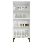 Cristaleira 70 cm 2 Portas de Vidro com Pés Trapézio Branco/Rustic Vik Madesa