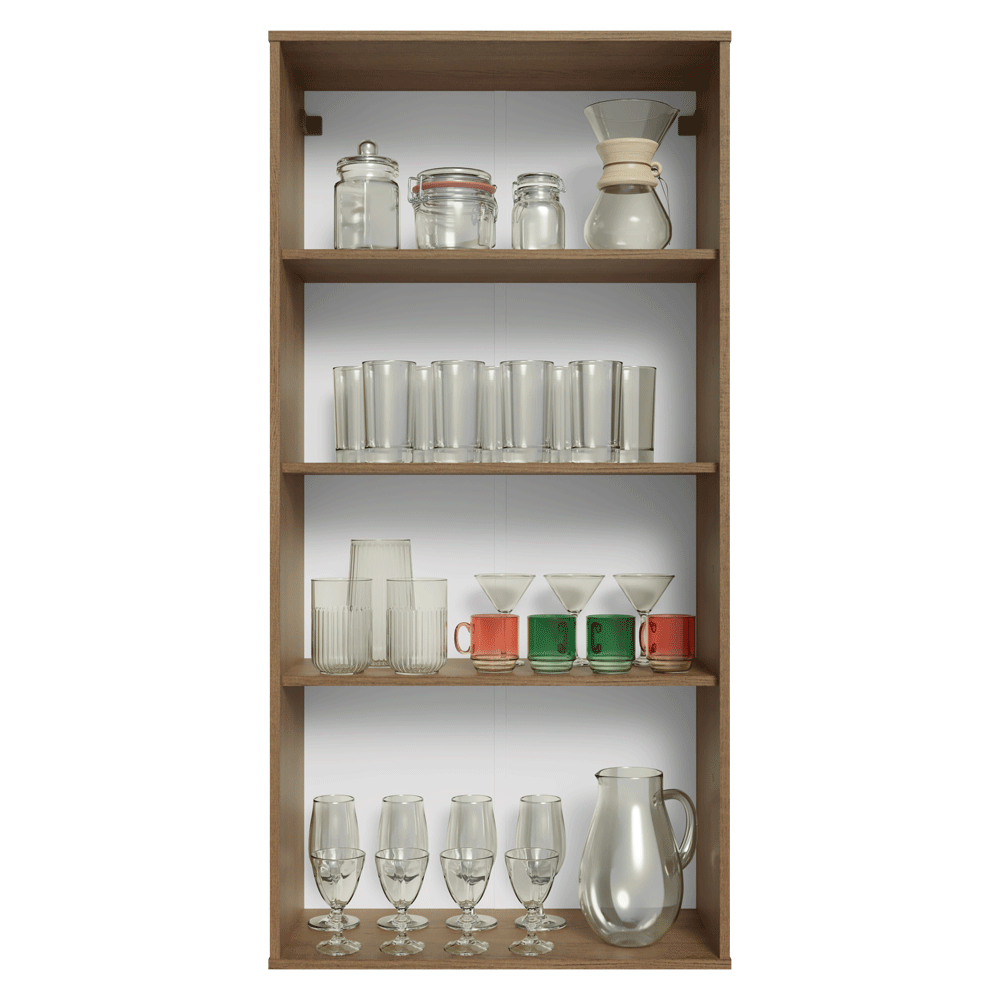 Cristaleira Suspensa 70 cm 2 Portas de Vidro Rustic/Verde Vik Madesa
