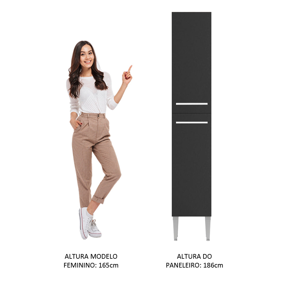 Paneleiro Madesa Emilly 2 Portas Rustic/Preto