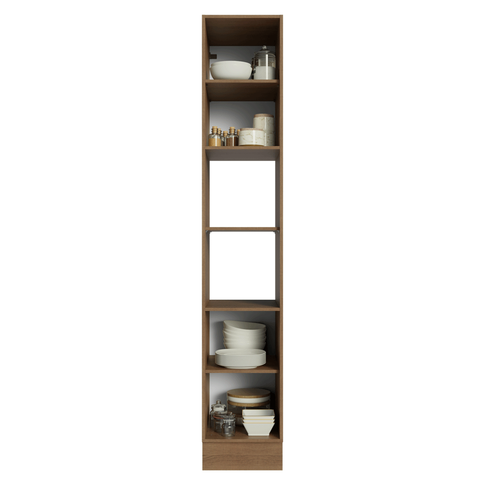 Paneleiro 40 cm 2 Portas e 2 Nichos Rustic/Preto Agata Madesa