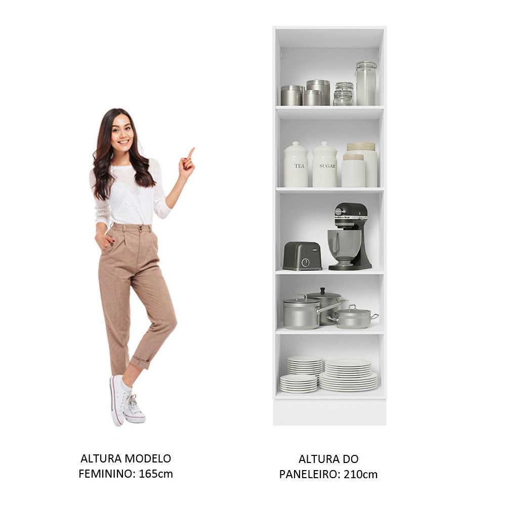 Paneleiro Madesa Acordes 100% MDF 60 cm 2 Portas Branco/Rustic