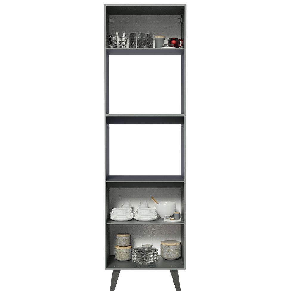 Torre Quente 60 cm 2 Portas 2 Nichos Cinza Nice Madesa