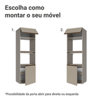 Torre Quente 60 cm 2 Portas 2 Nichos Suspenso Crema Nice Madesa