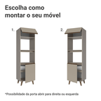 Torre Quente 60 cm 2 Portas 2 Nichos Com Pés Crema Nice Madesa