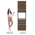 Torre Quente Madesa Glamy 60 cm 1 Porta 3 Gavetas Rustic