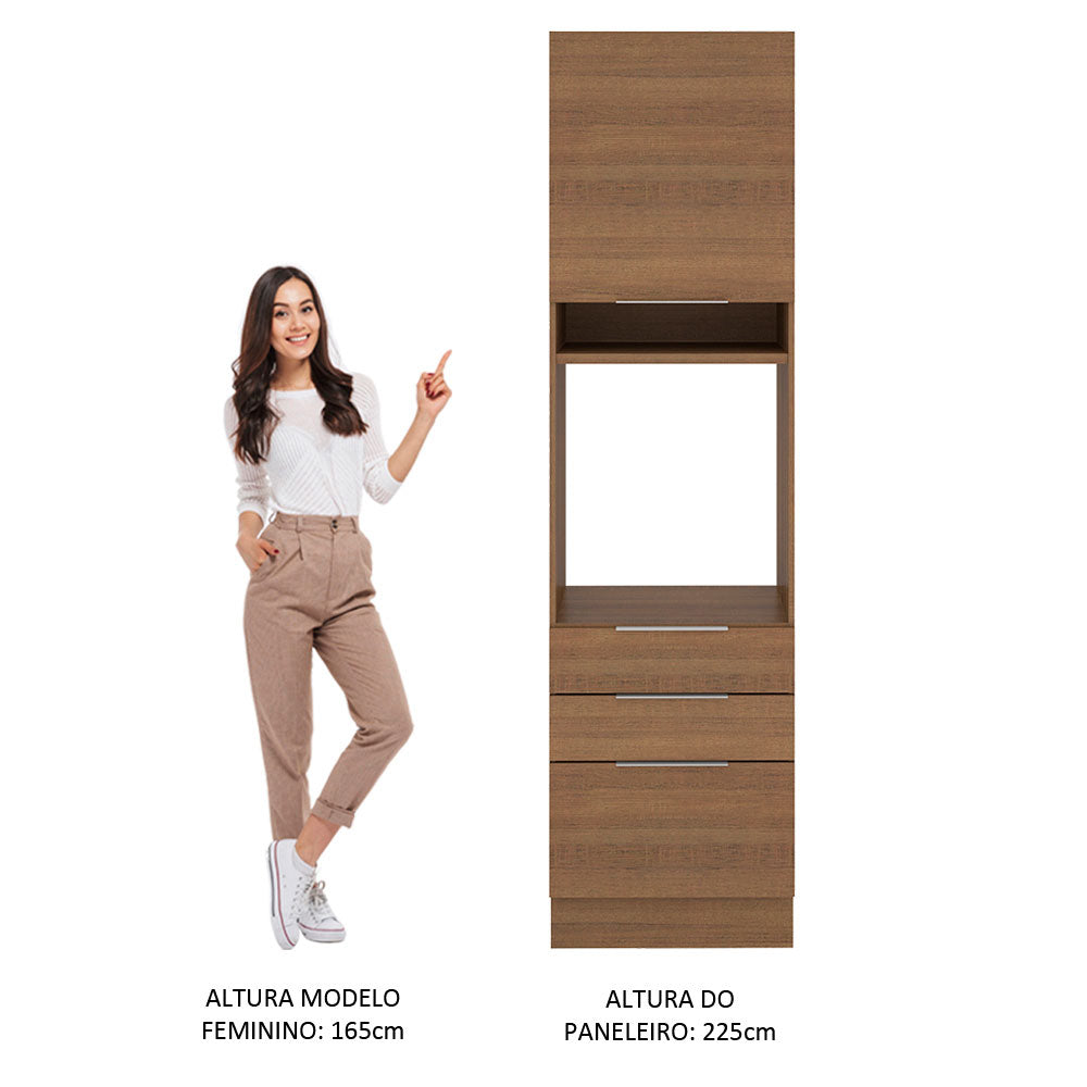 Torre Quente Madesa Stella 60 cm 1 Porta 3 Gavetas Rustic