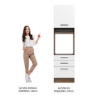 Torre Quente Madesa Agata 60 cm 1 Porta 3 Gavetas Rustic/Branco