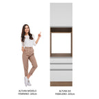 Torre Quente Madesa Glamy 60 cm 1 Porta 3 Gavetas Rustic/Branco