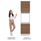 Torre Quente Madesa Stella 60 cm 1 Porta 3 Gavetas Branco/Rustic