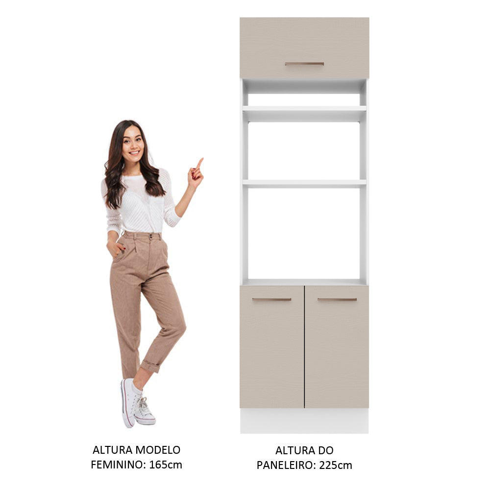 Torre Quente 70 cm 3 Portas Branco/Crema Agata Madesa