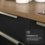 Torre Quente 70 cm 3 Portas Rustic/Preto Lux Madesa